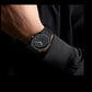 All-Black Men's Quartz Watch with Arabic Numerals