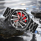 Men's Creative 3D Car Wheel Rotating Wrist Watch